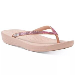 Fitflop‎ IQushion Flip ombré sparkle flip flop sandals pink new 10